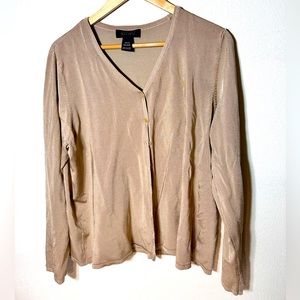 Lane Bryant Cardigan Womens Plus 18/20 Gray Button Up Crew Neck Casual Rayon